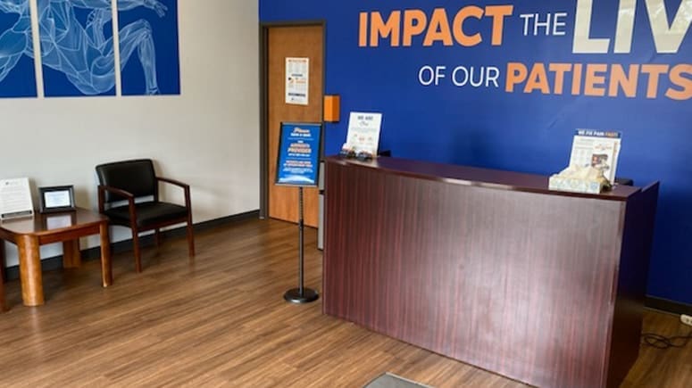 An inside view of the lobby at Airrosti Georgetown.