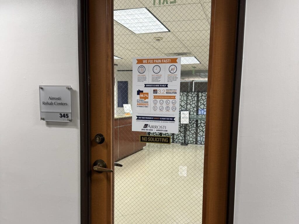 Interior entrance at Airrosti North Dallas