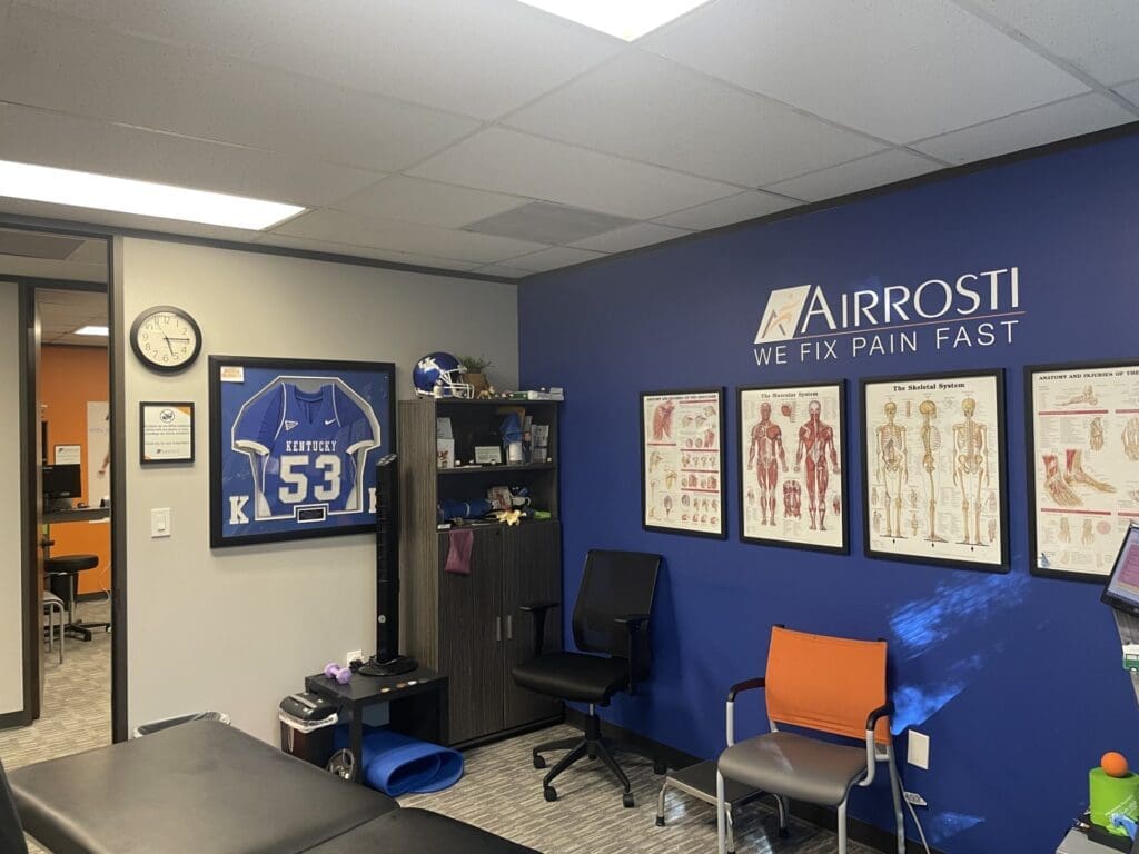 an interior photo of the treatment room at Airrosti The Woodlands