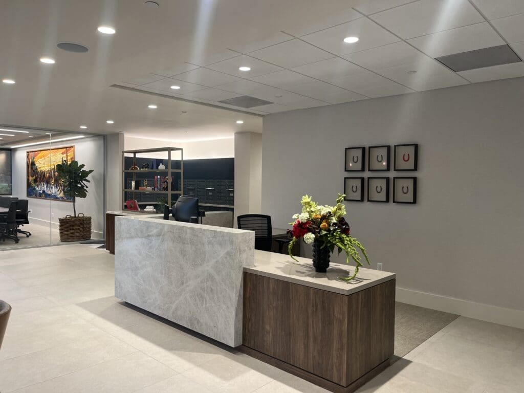 Main building reception desk at Airrosti Memorial City