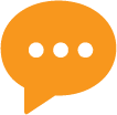 Orange and white speech bubble